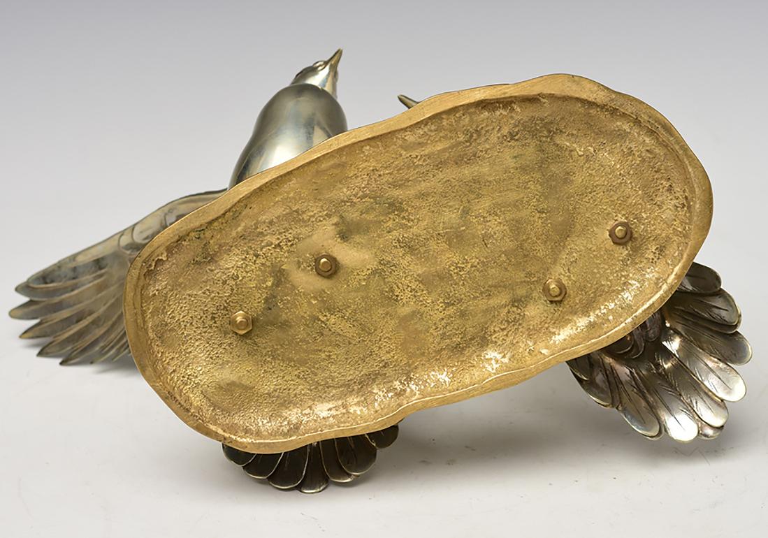 Early 20th Century, Showa, A Pair of Antique Japanese Bronze Okimono Birds 9
