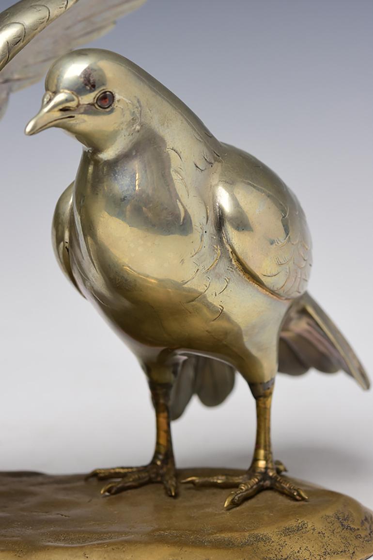 Early 20th Century, Showa, A Pair of Antique Japanese Bronze Okimono Birds 2