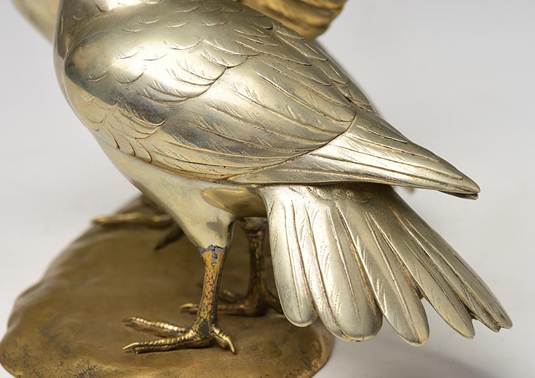 Early 20th Century, Showa, A Pair of Antique Japanese Bronze Okimono Birds 5