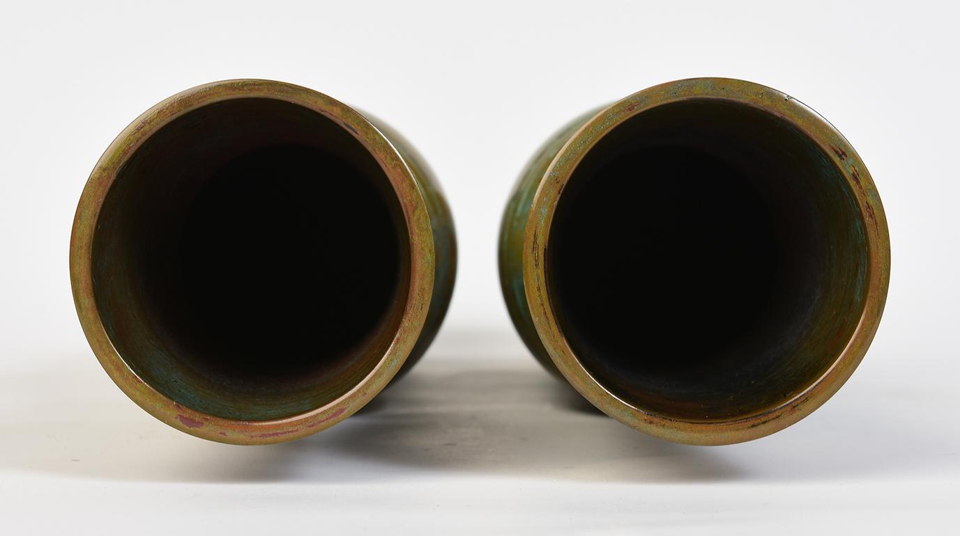 Early 20th Century, Showa, A Pair of Japanese Bronze Vases For Sale 5