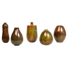 Early 20th Century, Showa, A Set of Japanese Bronze Vases with Artist Sign