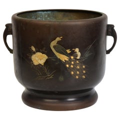 Début du 20e siècle, Showa, Antiquités japonaises Bronze ancien Hibachi Brazier Pot