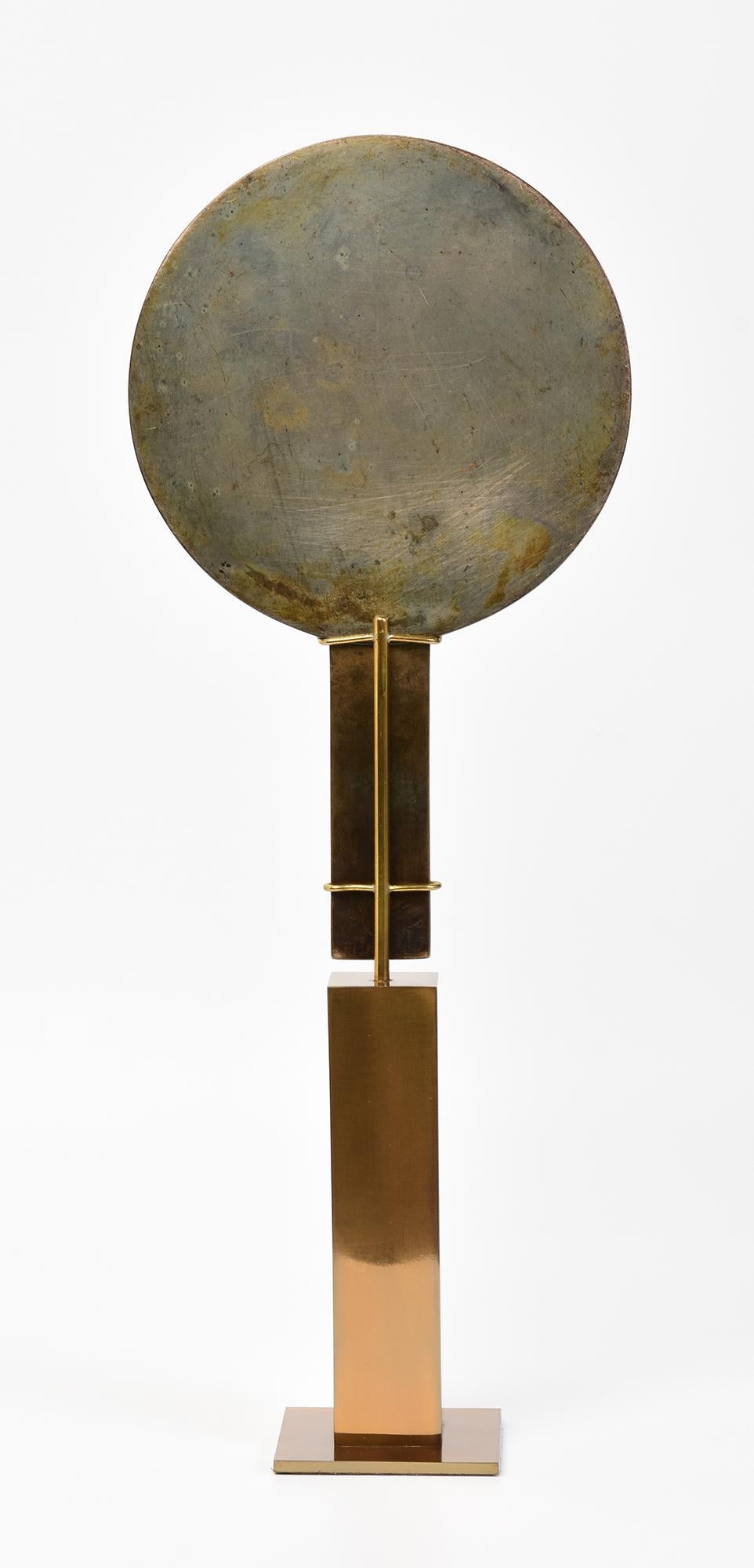 Early 20th Century, Showa, Japanese Bronze Mirror with Stand For Sale 7