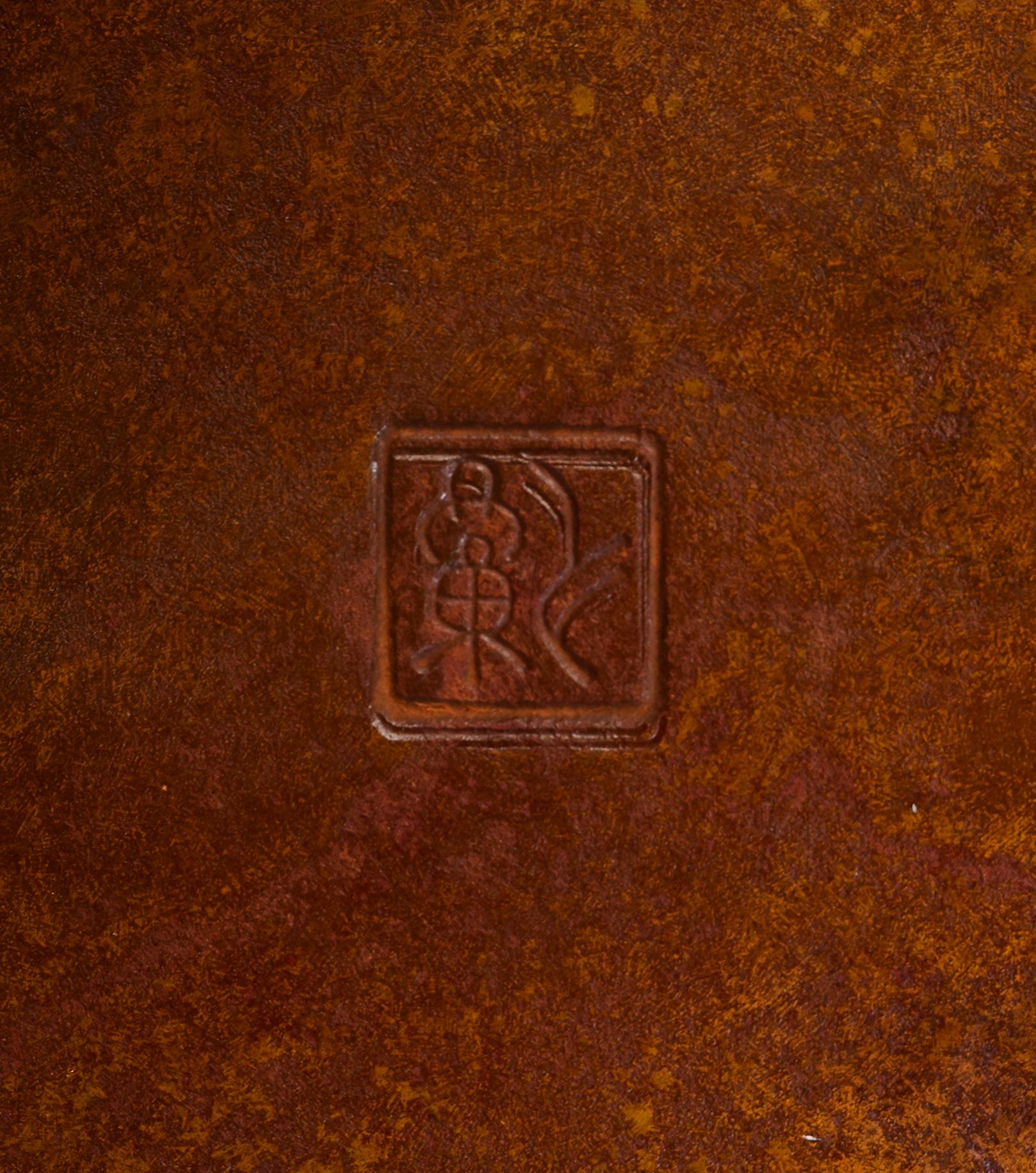 Début du 20e siècle, Showa, Vase en bronze japonais avec signe de l'artiste en vente 7