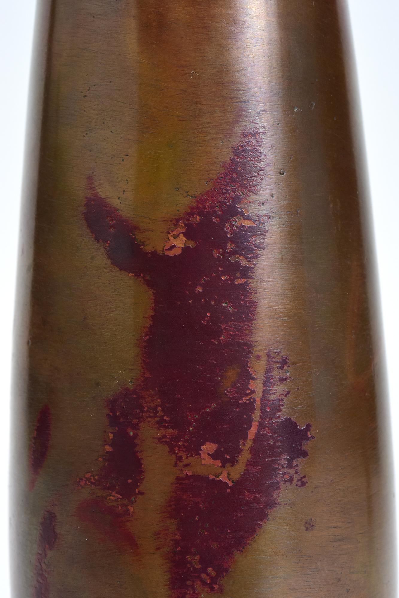 Japonais Début du 20e siècle, Showa, Vase en bronze japonais avec signe de l'artiste en vente