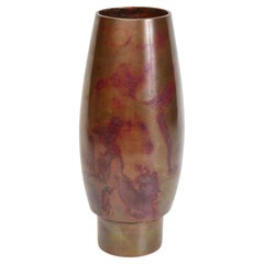 Early 20th Century, Showa, Japanese Bronze Vase with Artist Sign