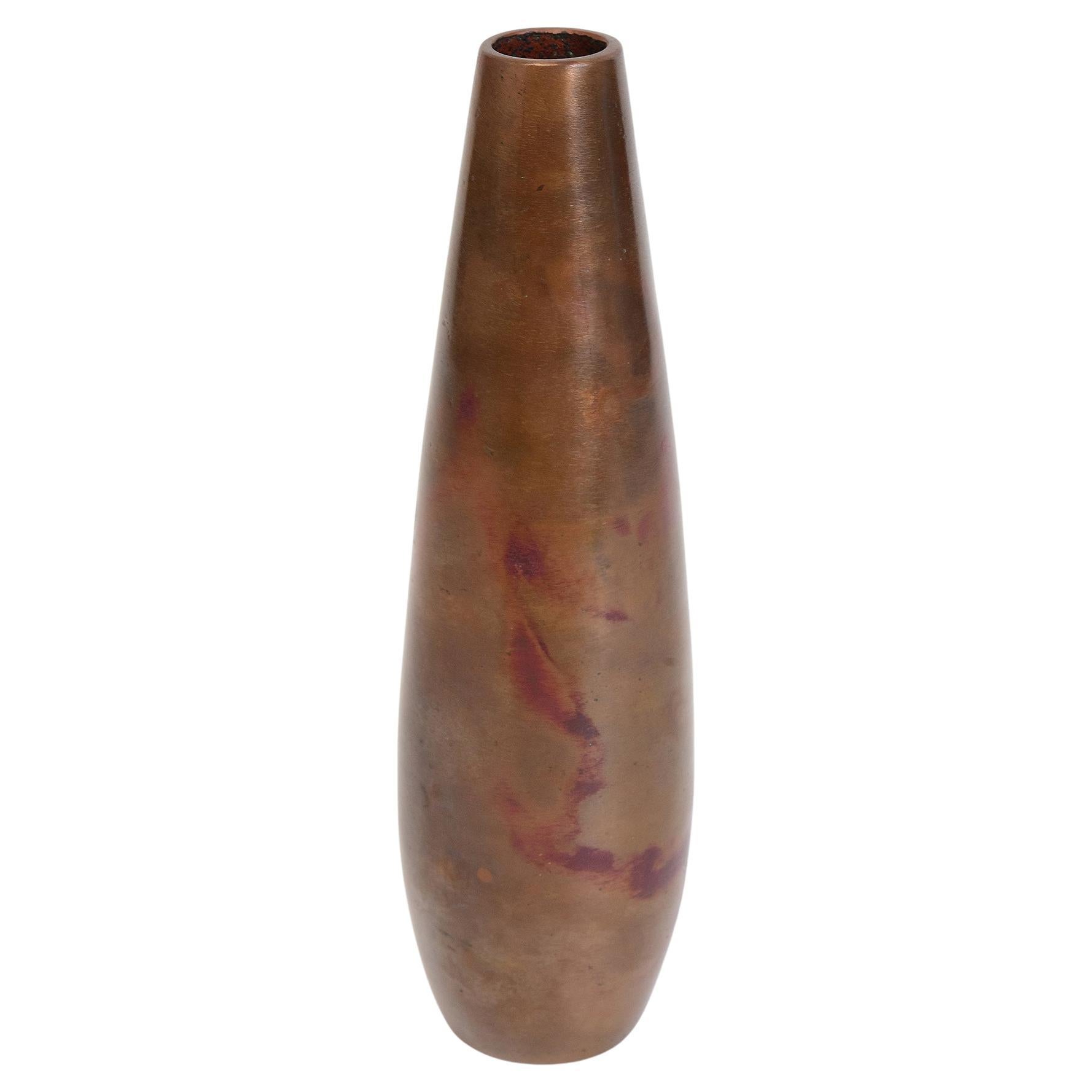 Early 20th Century, Showa, Japanese Bronze Vase with Artist Sign For Sale