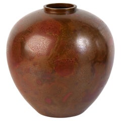 Vaso in bronzo giapponese Showa dei primi del Novecento con firma dell
artista