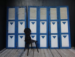 Early 20th Century Shutters in original Paint, Set of 3