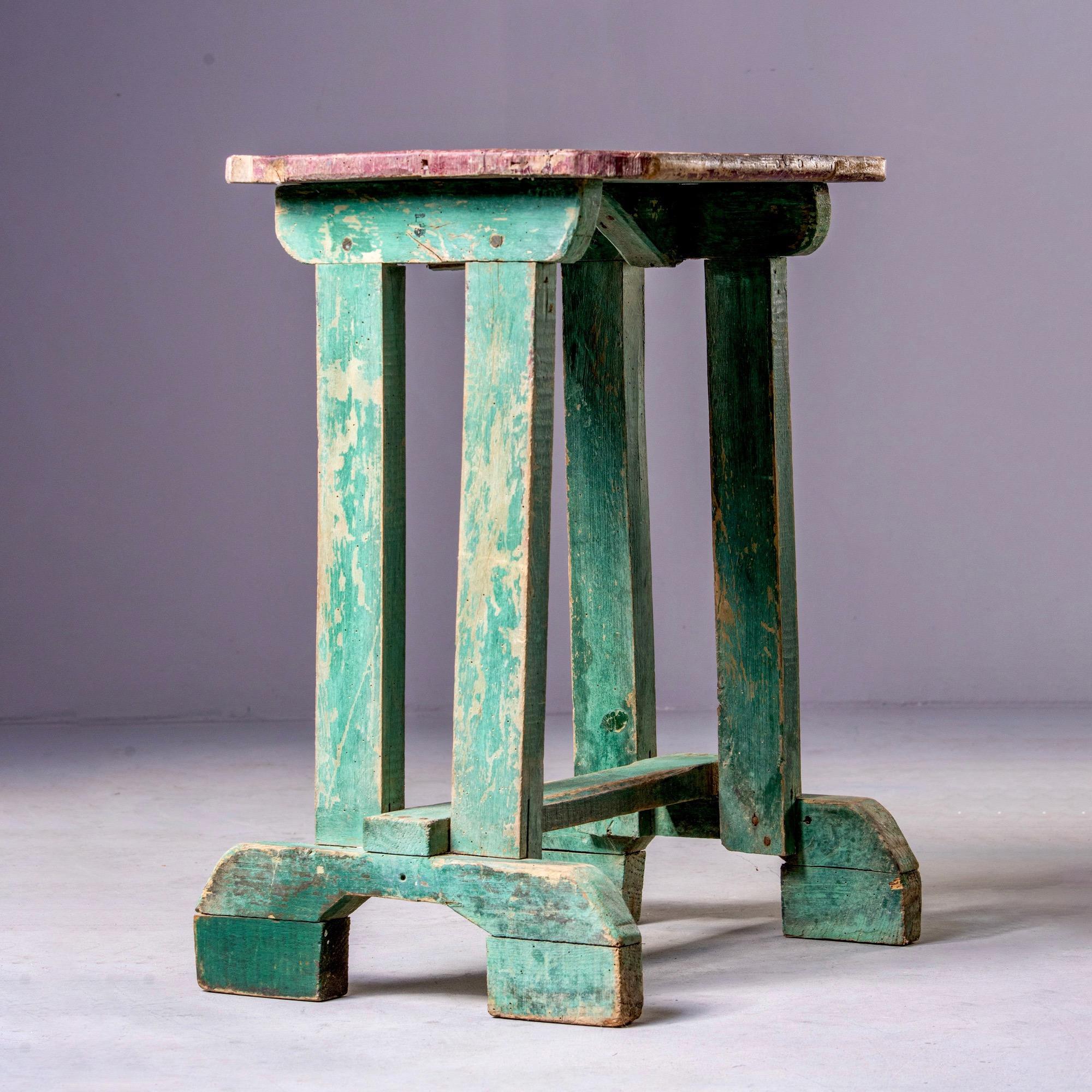 Primitive Early 20th Century Side Table with Original Paint For Sale