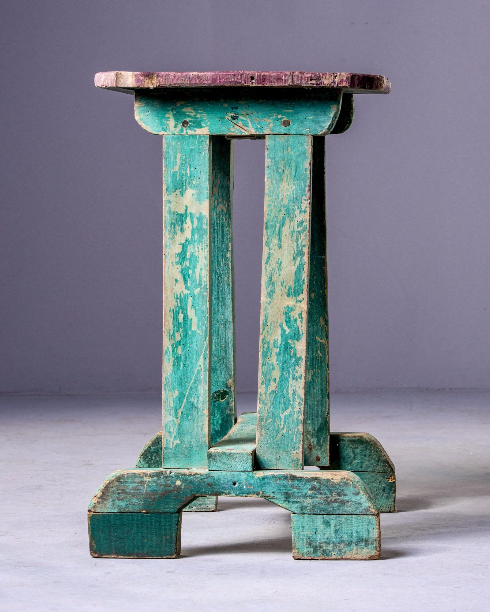 Wood Early 20th Century Side Table with Original Paint For Sale