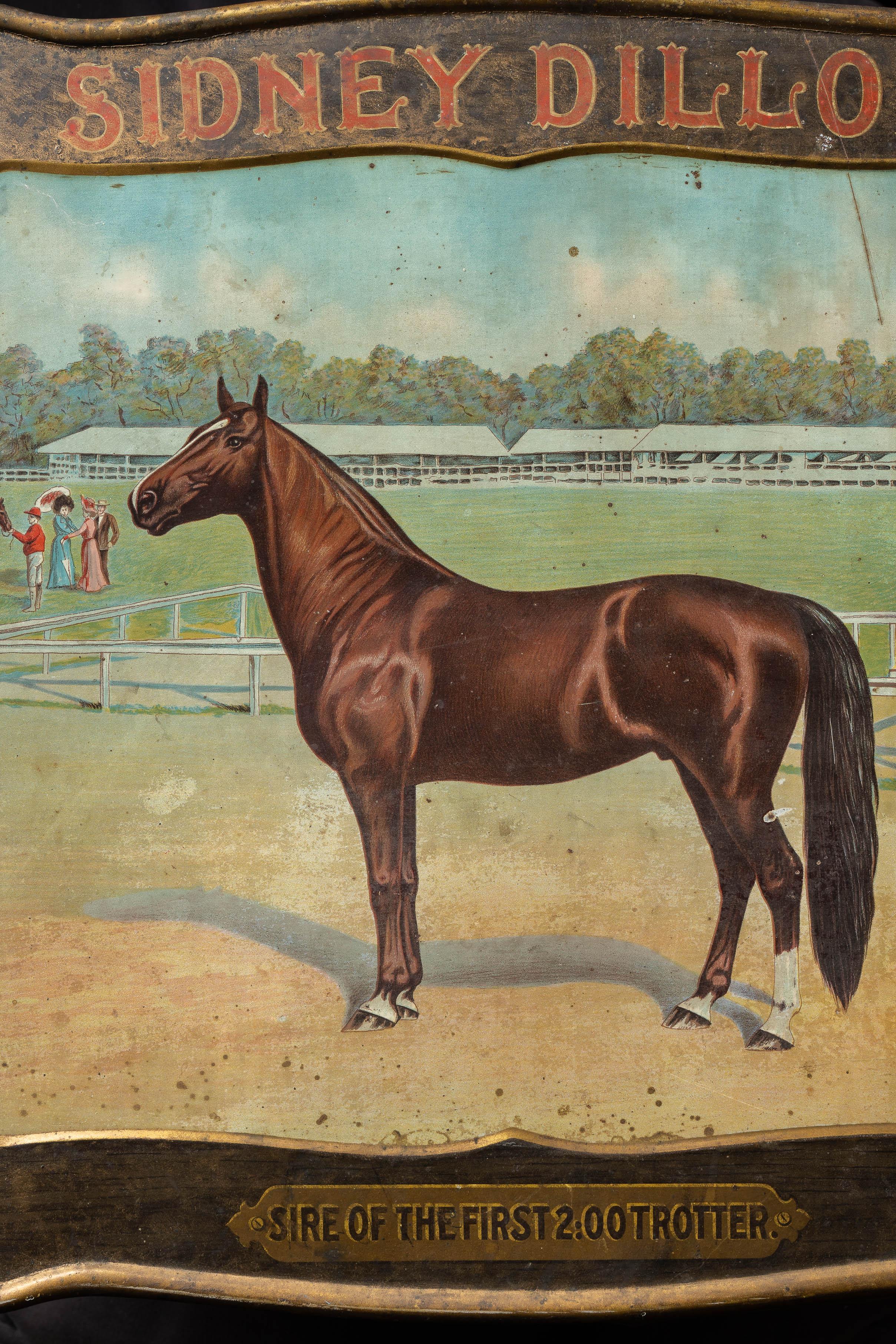 American Early 20th Century Sidney Dillon Cigars Self-Framed Tin Litho Advertising Sign For Sale