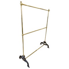 Early 20th Century Siegel Brass and Iron Clothes Rail-France