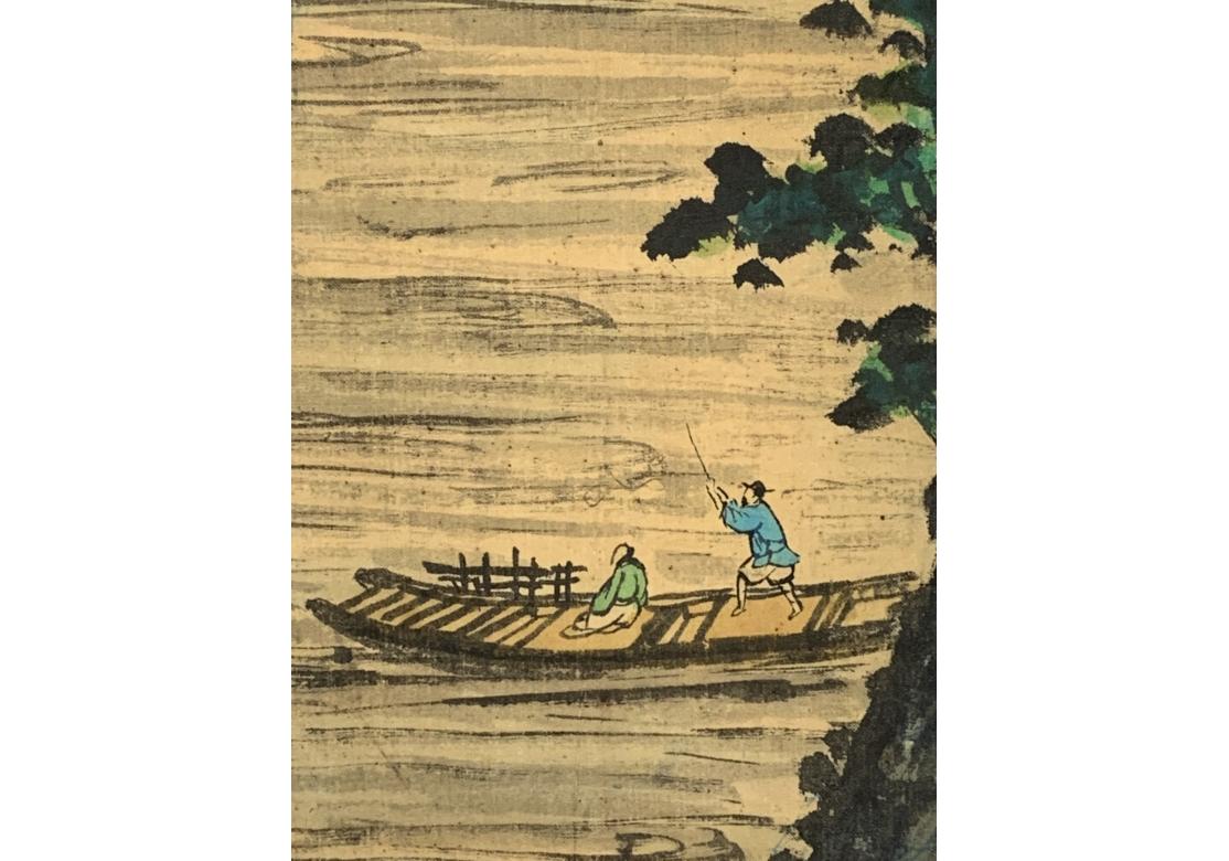 Peinture chinoise en batik signée et encadrée du début du 20e siècle en vente 2