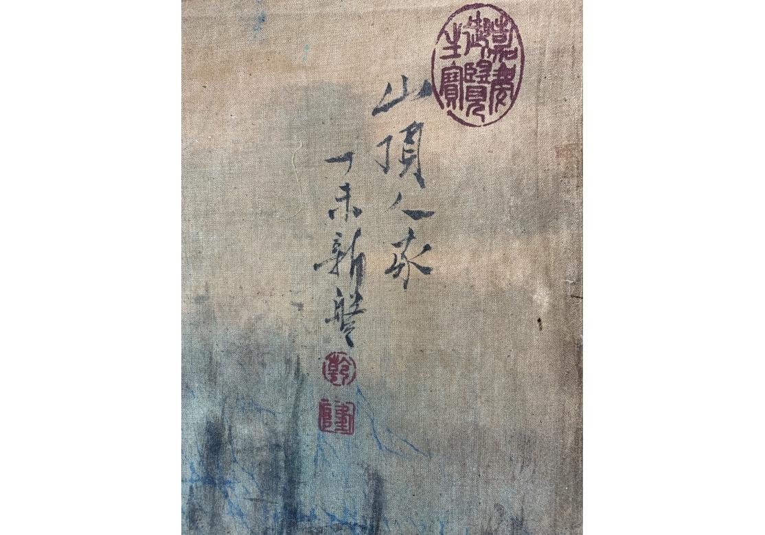 Peinture chinoise en batik signée et encadrée du début du 20e siècle en vente 9