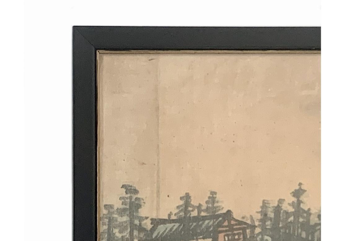 Chinois Peinture chinoise en batik signée et encadrée du début du 20e siècle en vente