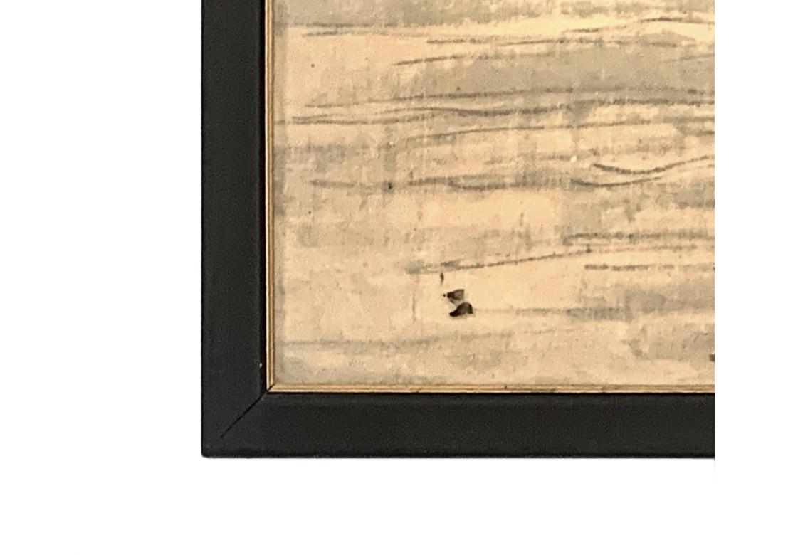 Peint à la main Peinture chinoise en batik signée et encadrée du début du 20e siècle en vente