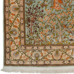 Early 20th Century Signed Silk Hereke Rug