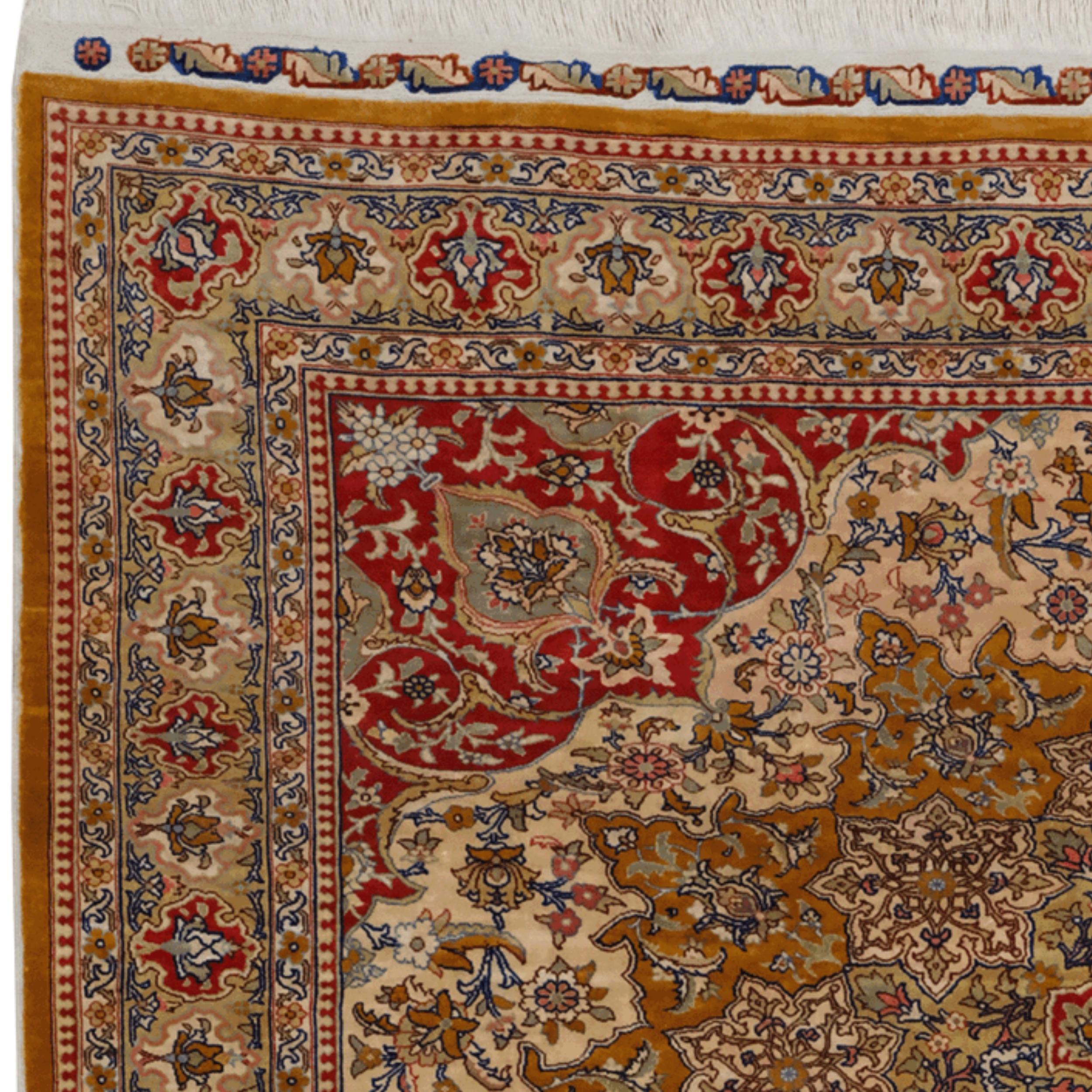 XX secolo Tappeto Hereke in seta firmato dei primi del Novecento in vendita