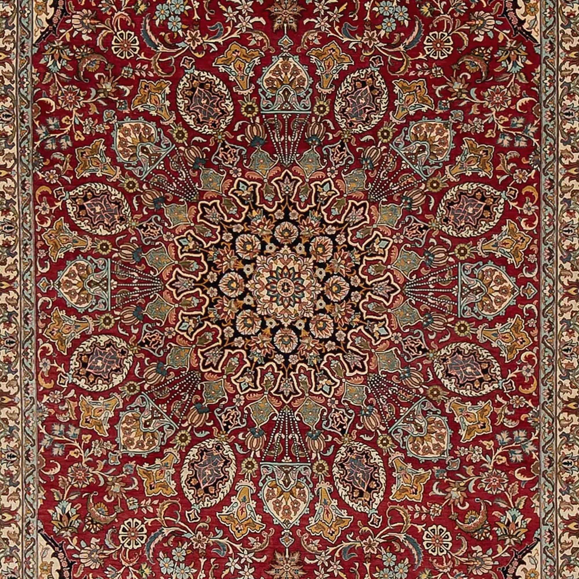 Turkish Early 20th Century Silk Hereke Rug For Sale