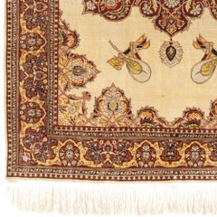 Early 20th Century Silk Hereke Rug - Vintage Silk Turkish Rug