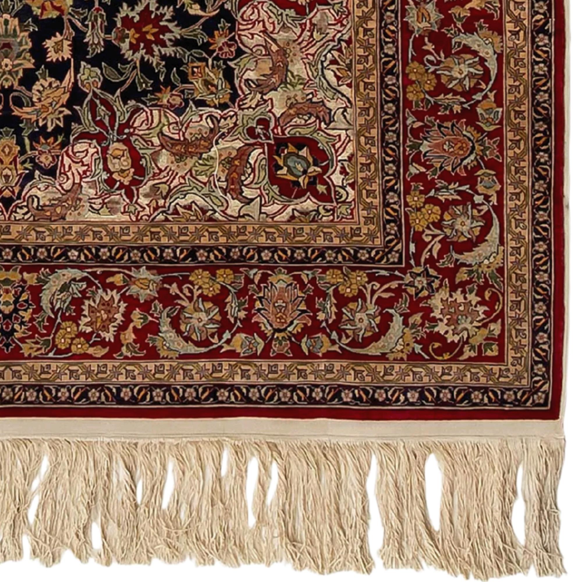 Seta Tappeto Hereke in seta dell'inizio del XX secolo - Tappeto turco in seta vintage, tappeto Hereke in seta in vendita