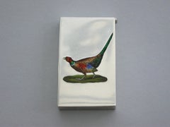 Early 20th Century Silver and Enamel Pheasant Vesta Case, Chester, 1913