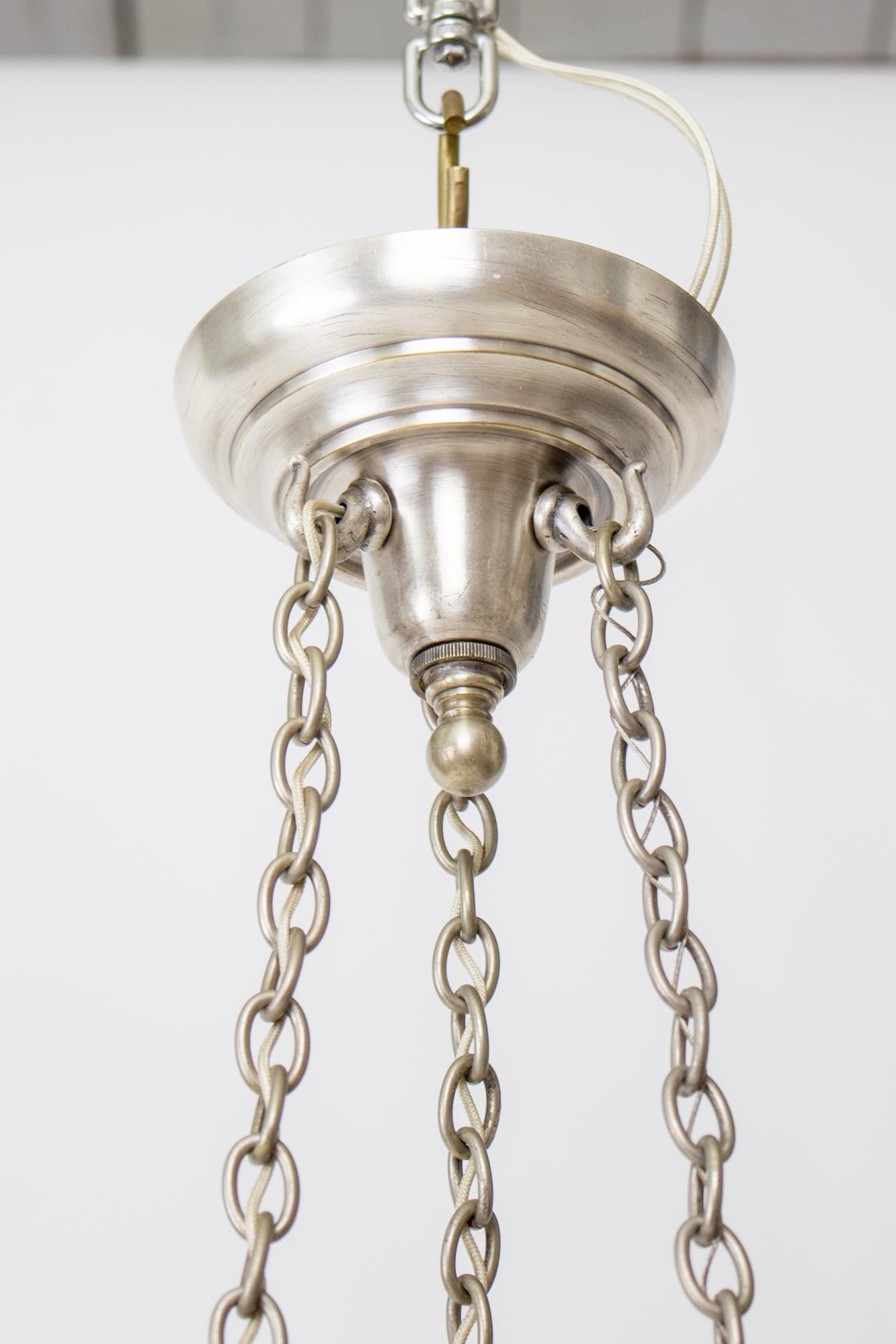Early 20th Century Silver Argand Pendant For Sale 6