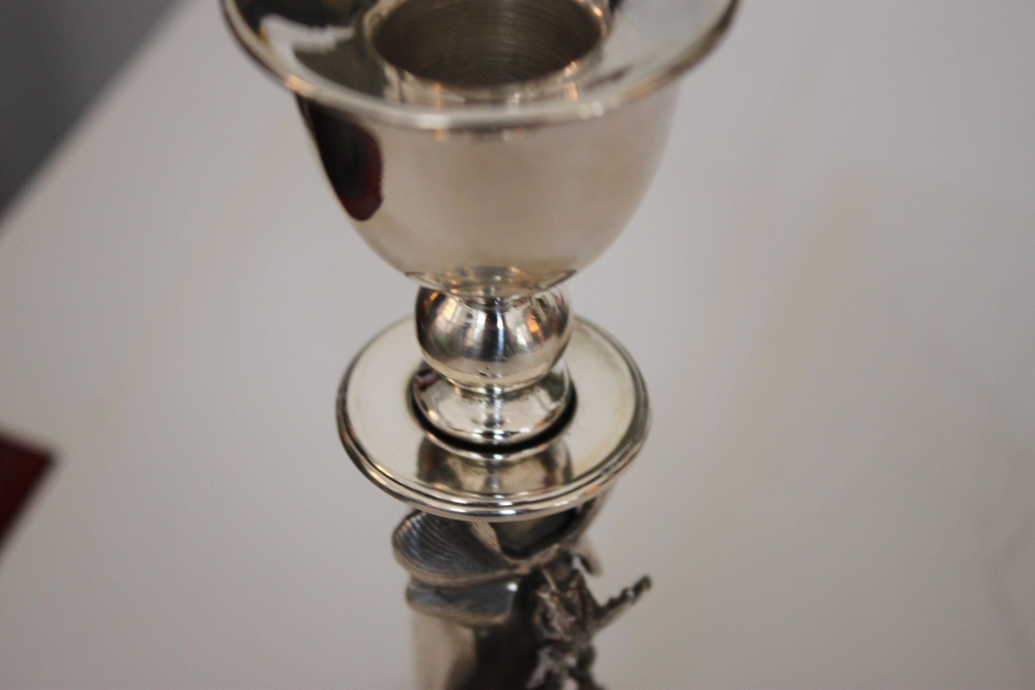 Early 20th Century Silver Candleholder For Sale 2