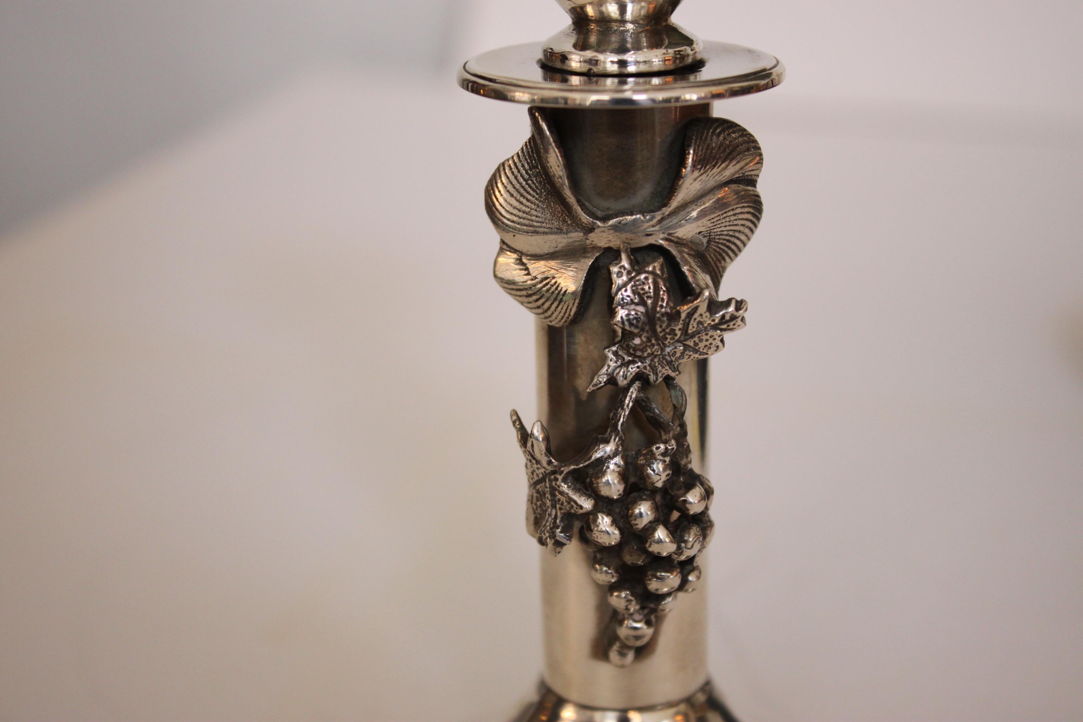 Early 20th Century Silver Candleholder For Sale 4