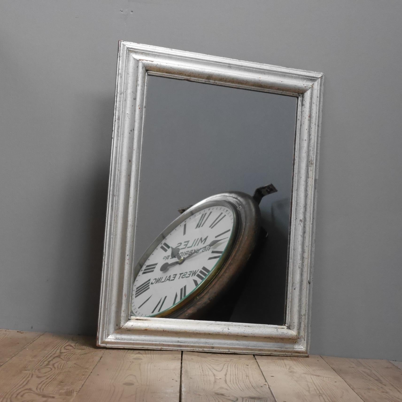 An antique silver leaf mirror.
A wonderful antique wall mirror, the deep, shapely pine frame in the original silver leaf finish. An exquisite example in a versatile size with the perfect amount of wear.
Early 20th century
Wear commensurate with age,