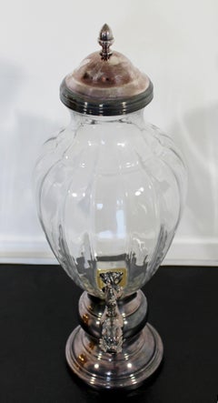 Early 20th Century Silver and Glass Christofle Samovar Lidded Container Vessel