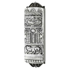 Early 20th Century Silver Mezuzah by Yehia Yemini, Bezalel School Jerusalem