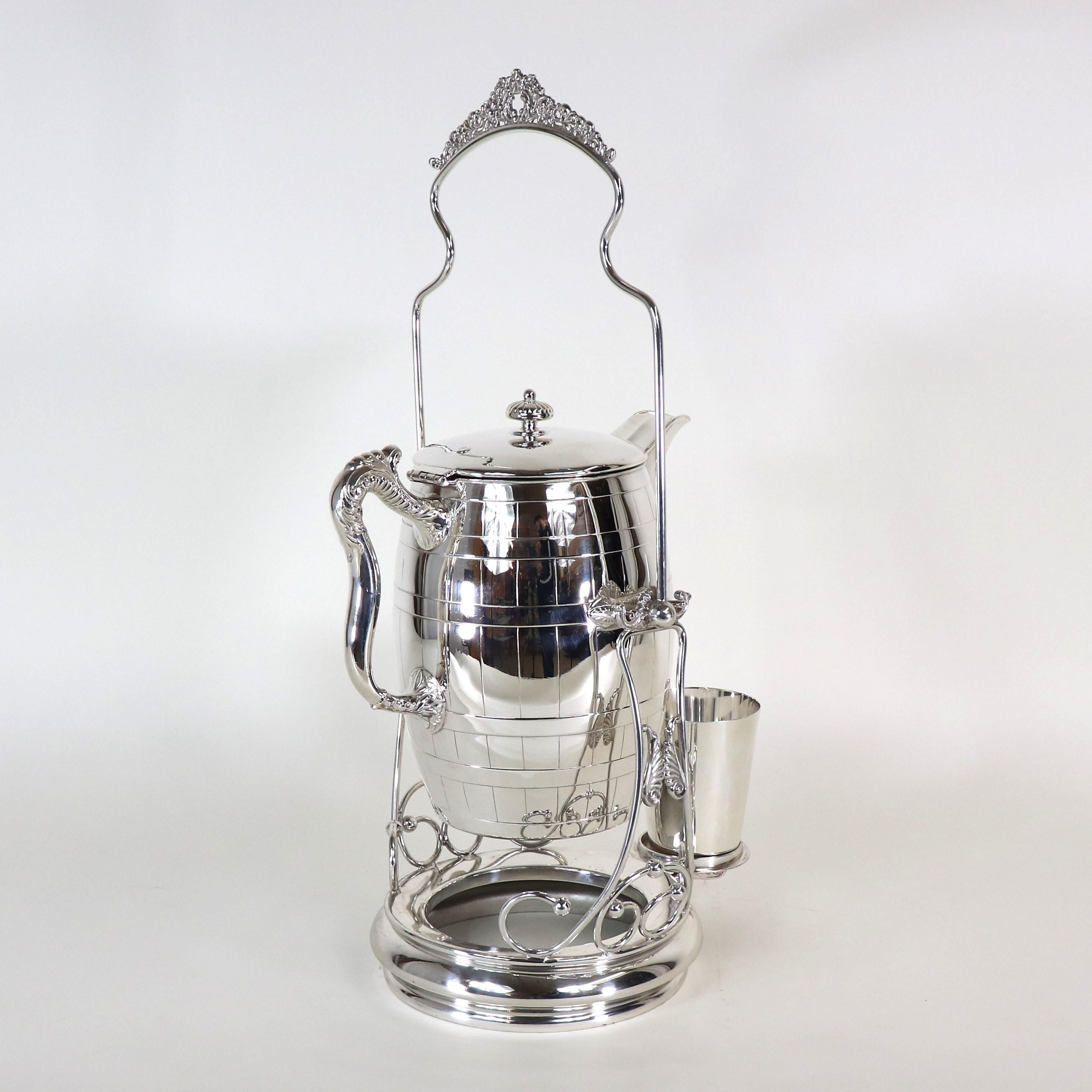 Anfang des 20. Jahrhunderts Silber Platte zehn Tasse Kaffee Tee Dekanter Getränk Krug Set (Metallarbeit) im Angebot