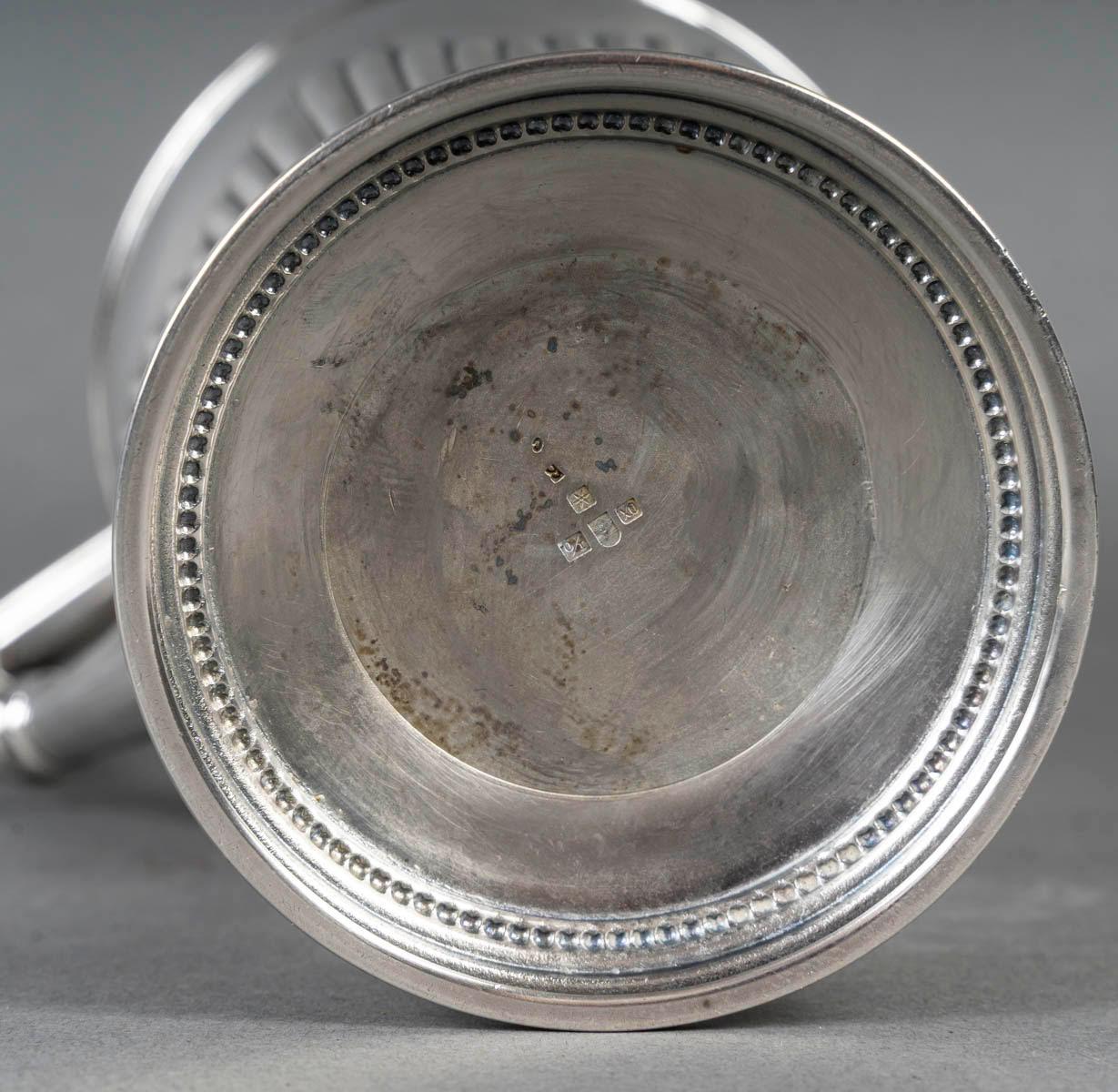 Silver Plate Early 20th Century Silver-Plated Decanter, Napoleon III Style. For Sale