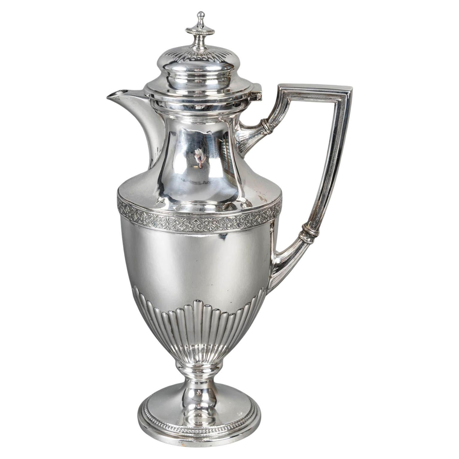 Early 20th Century Silver-Plated Decanter, Napoleon III Style. For Sale