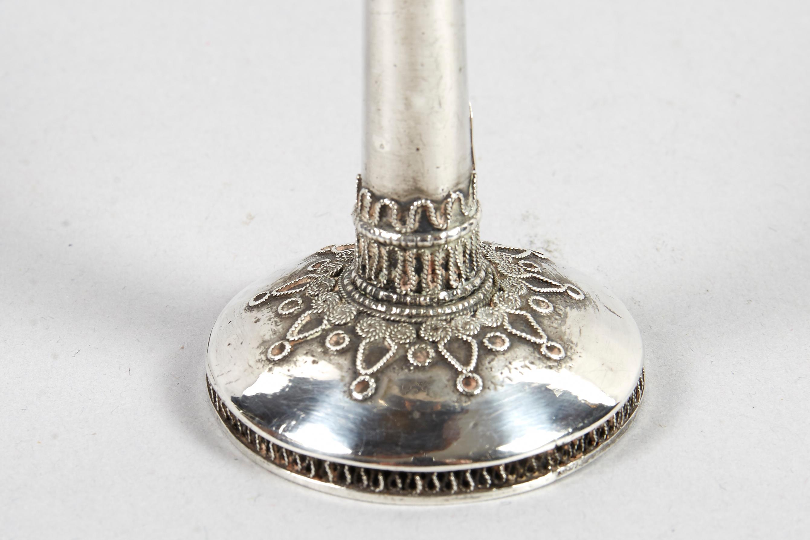 Early 20th Century Silver Spice Tower by Bezalel School Jerusalem In Good Condition For Sale In New York, NY