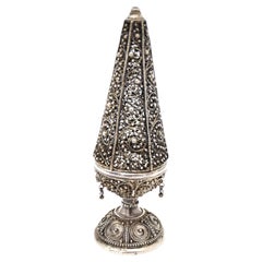 Early 20th Century Silver Spice Tower by Yehia Yemini, Bezalel School Jerusalem