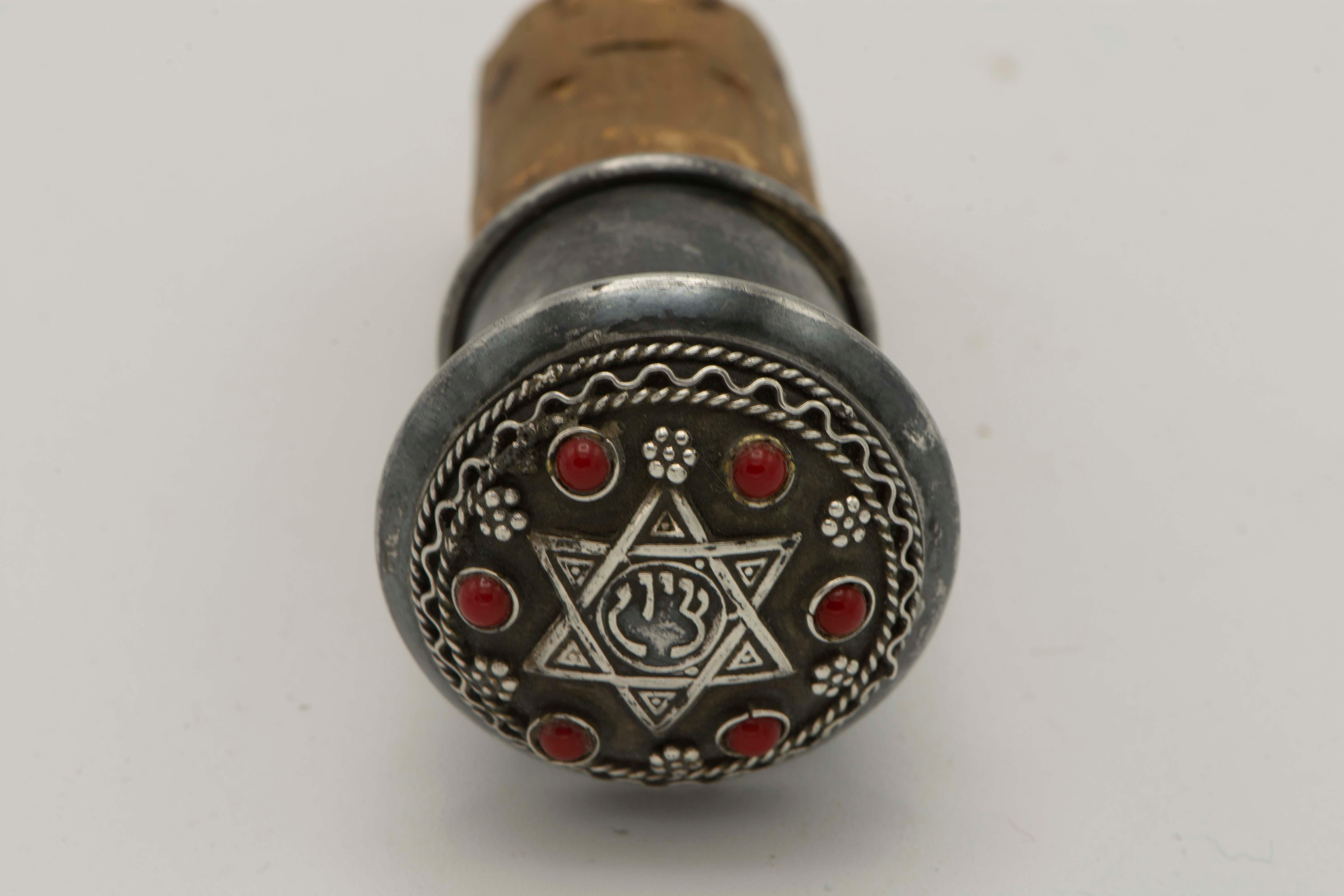 Early 20th Century Silver Wine Stopper by Bezalel School, Jerusalem In Excellent Condition In New York, NY