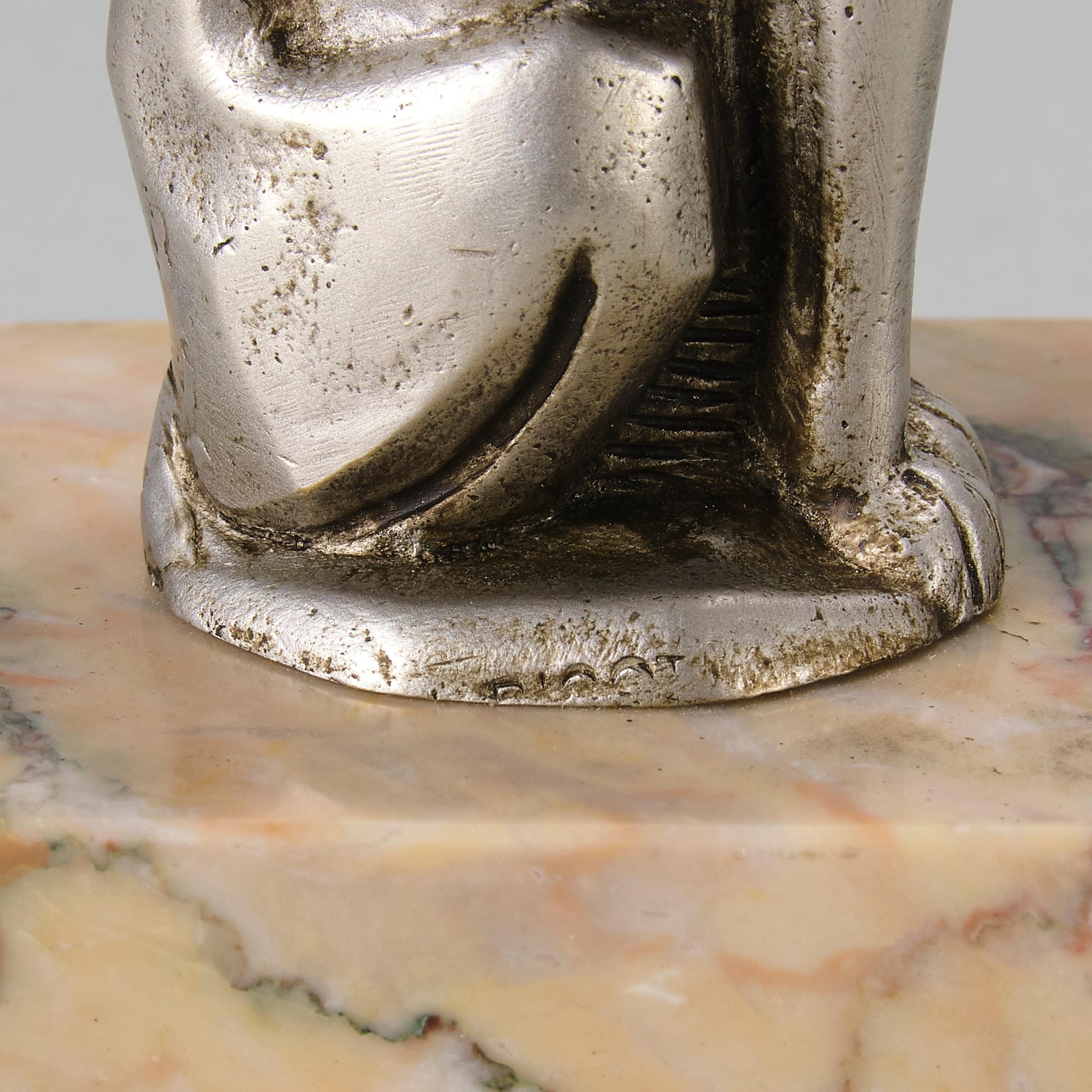 Studio in bronzo argentato del primo Novecento 