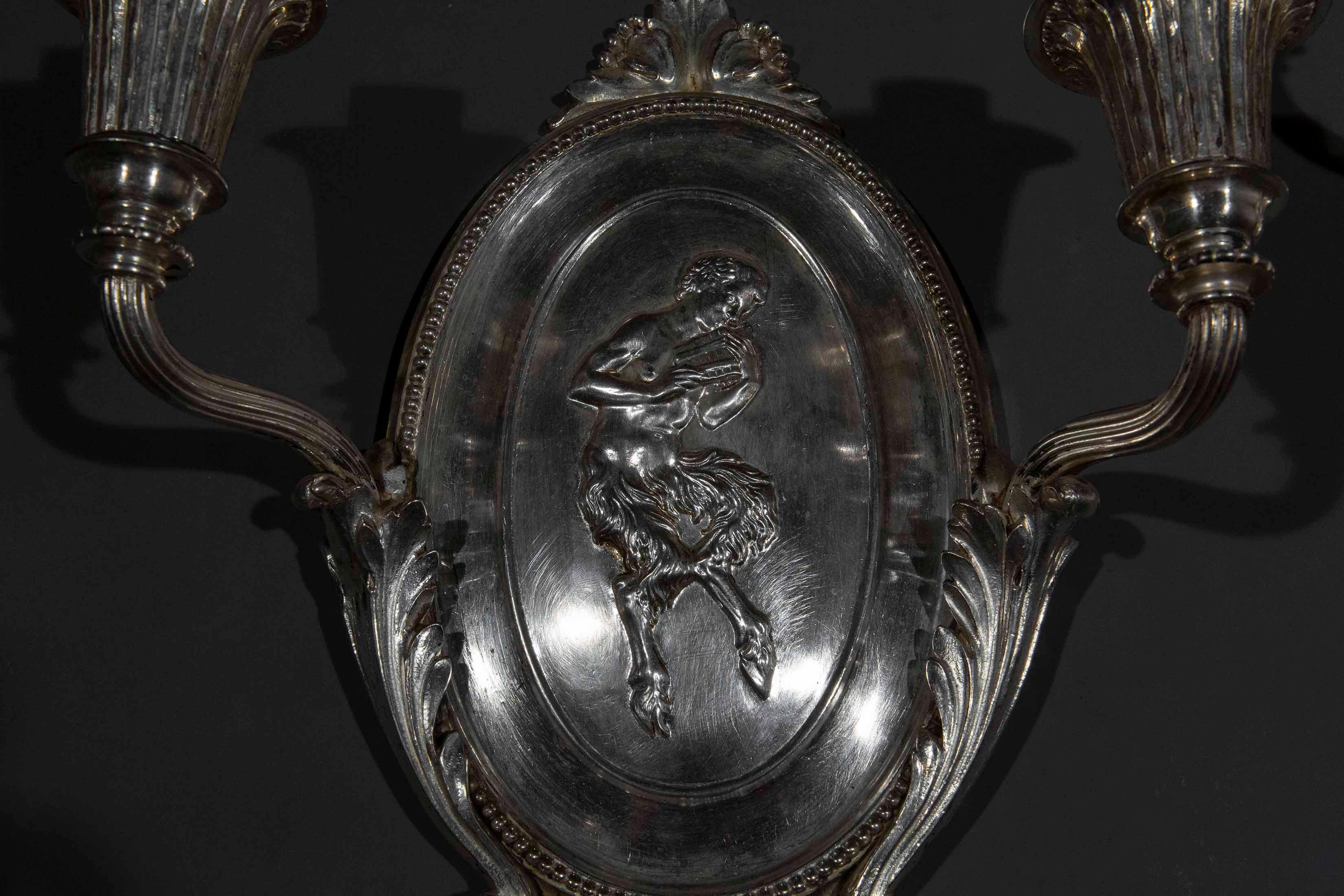 Applique in bronzo argentato dei primi del Novecento In condizioni buone in vendita a Richmond, London