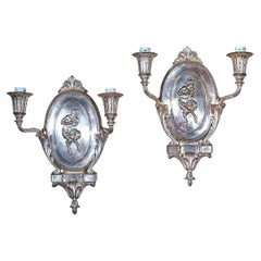 Early 20th Century Silvered Bronze Wall Lights