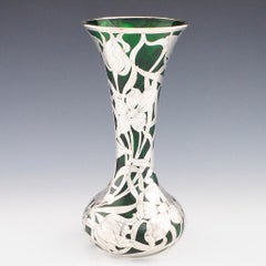 Early 20th Century Silvered Rim "Nouveau Vase" by Alvin Corperation