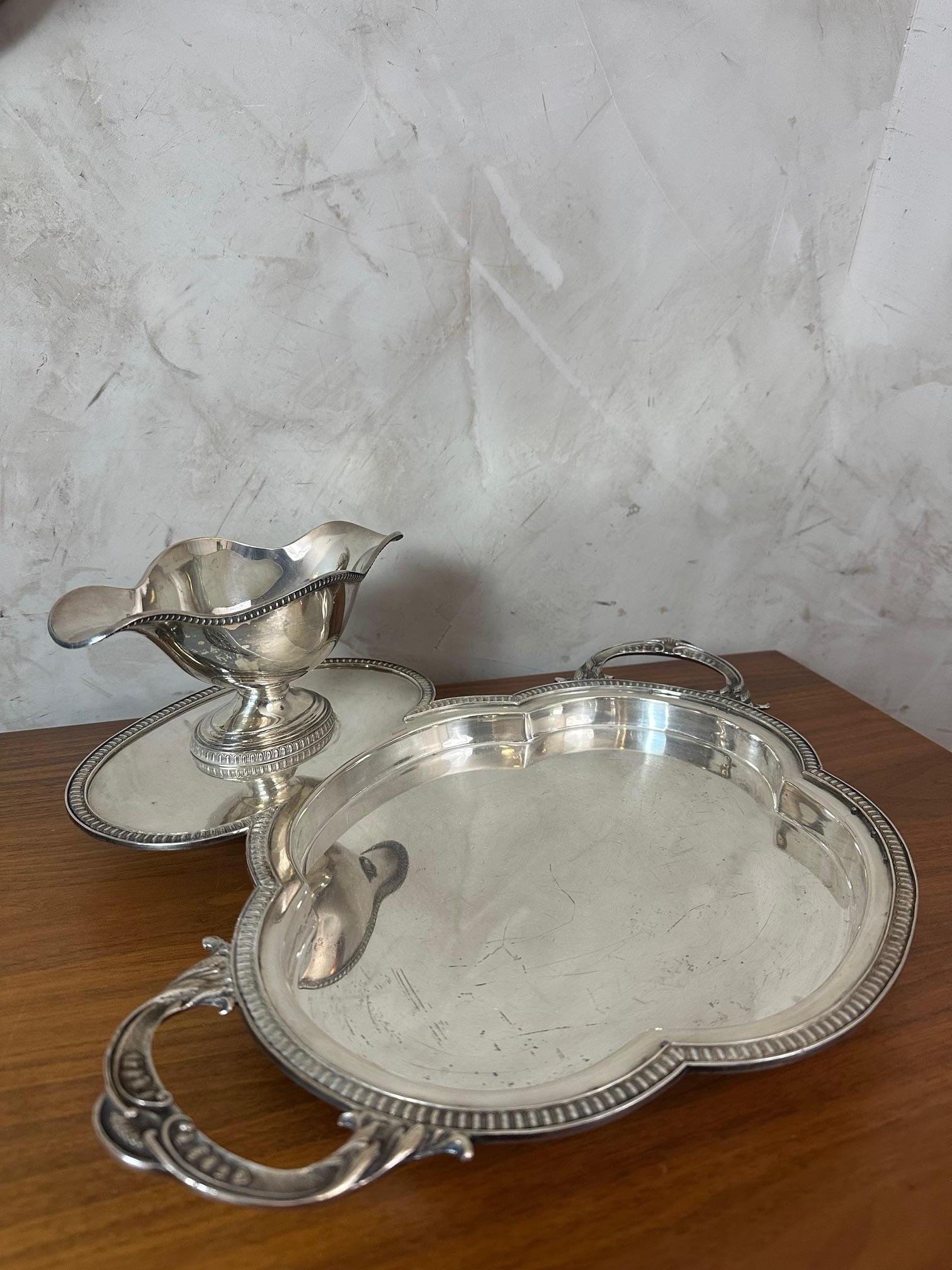 Placcato argento Piatto da portata in argenteria dei primi del Novecento con vaschetta per le Sauce, 1900 in vendita