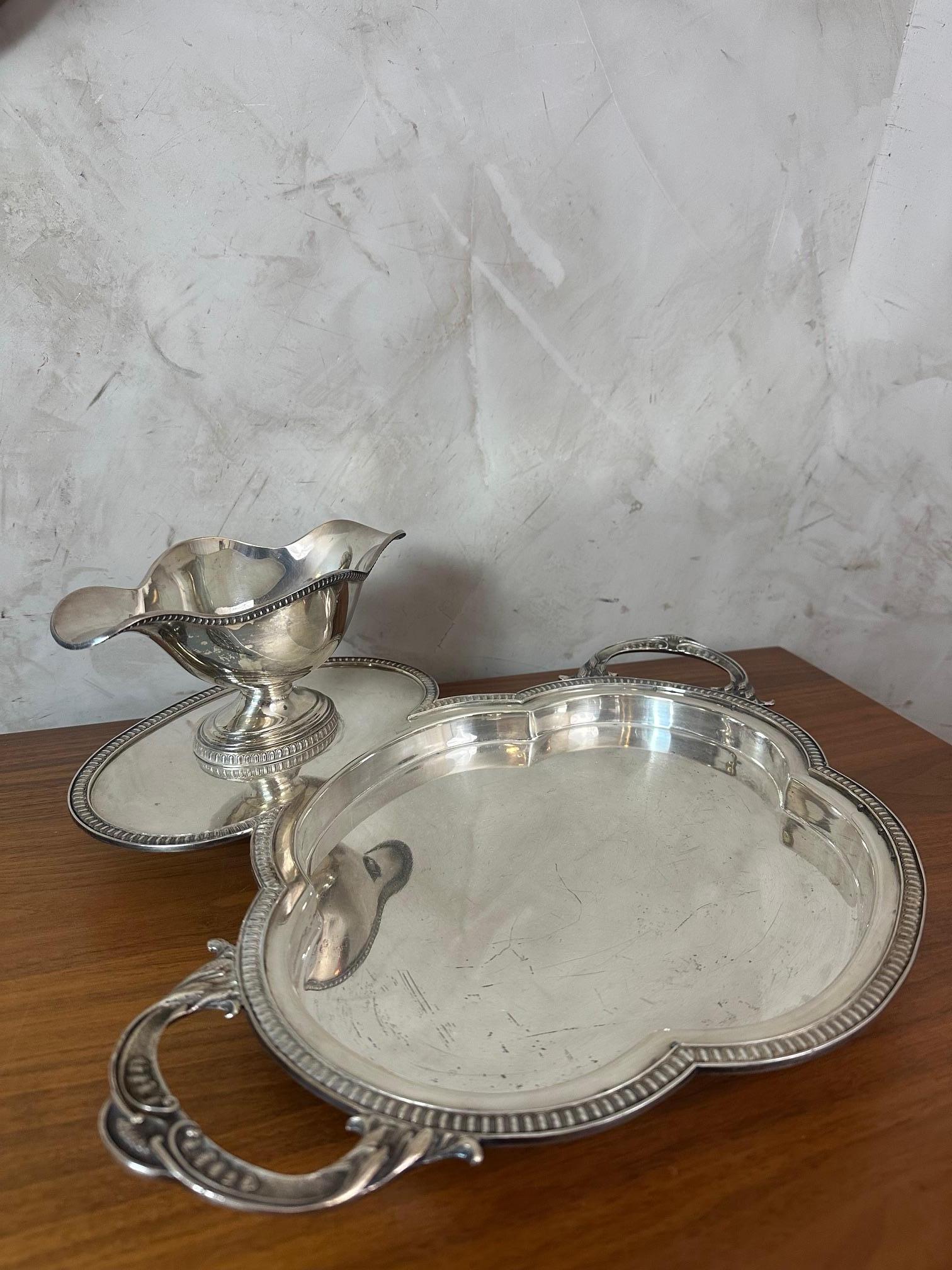 Piatto da portata in argenteria dei primi del Novecento con vaschetta per le Sauce, 1900 in vendita 1