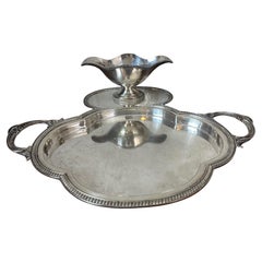 Piatto da portata in argenteria dei primi del Novecento con vaschetta per le Sauce, 1900