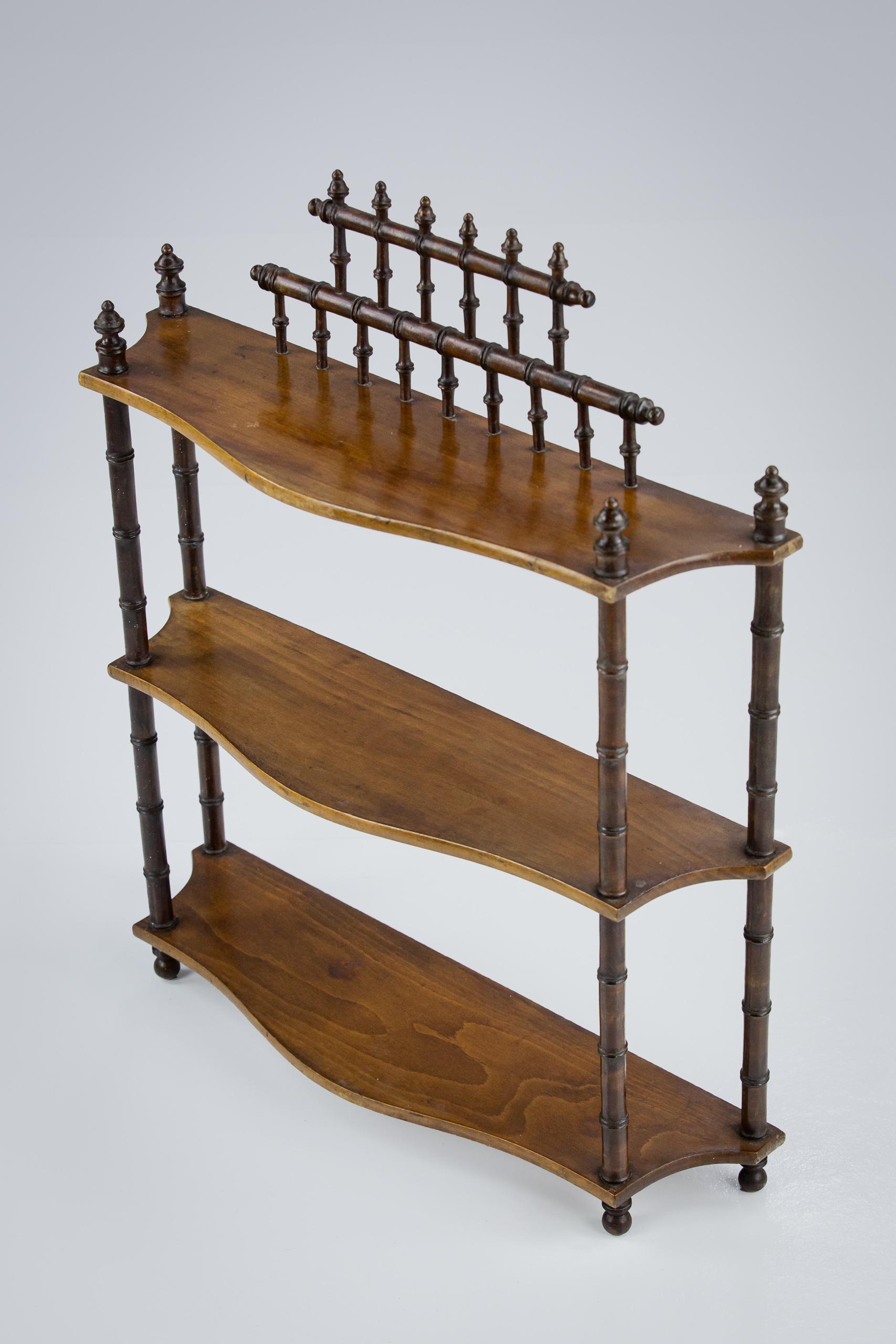 Early 20th Century Simulated Bamboo Wall Shelf For Sale 3