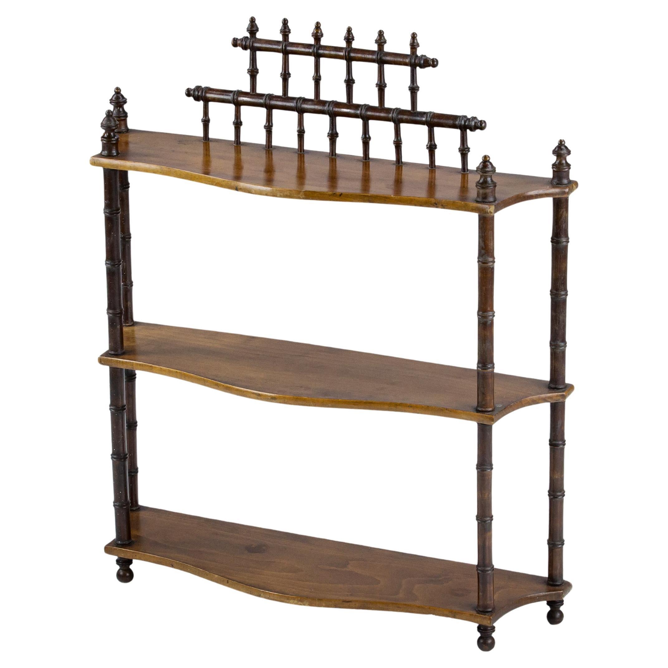 Early 20th Century Simulated Bamboo Wall Shelf For Sale