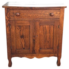 Early 20th Century Single Drawer Oak Side Cabinet