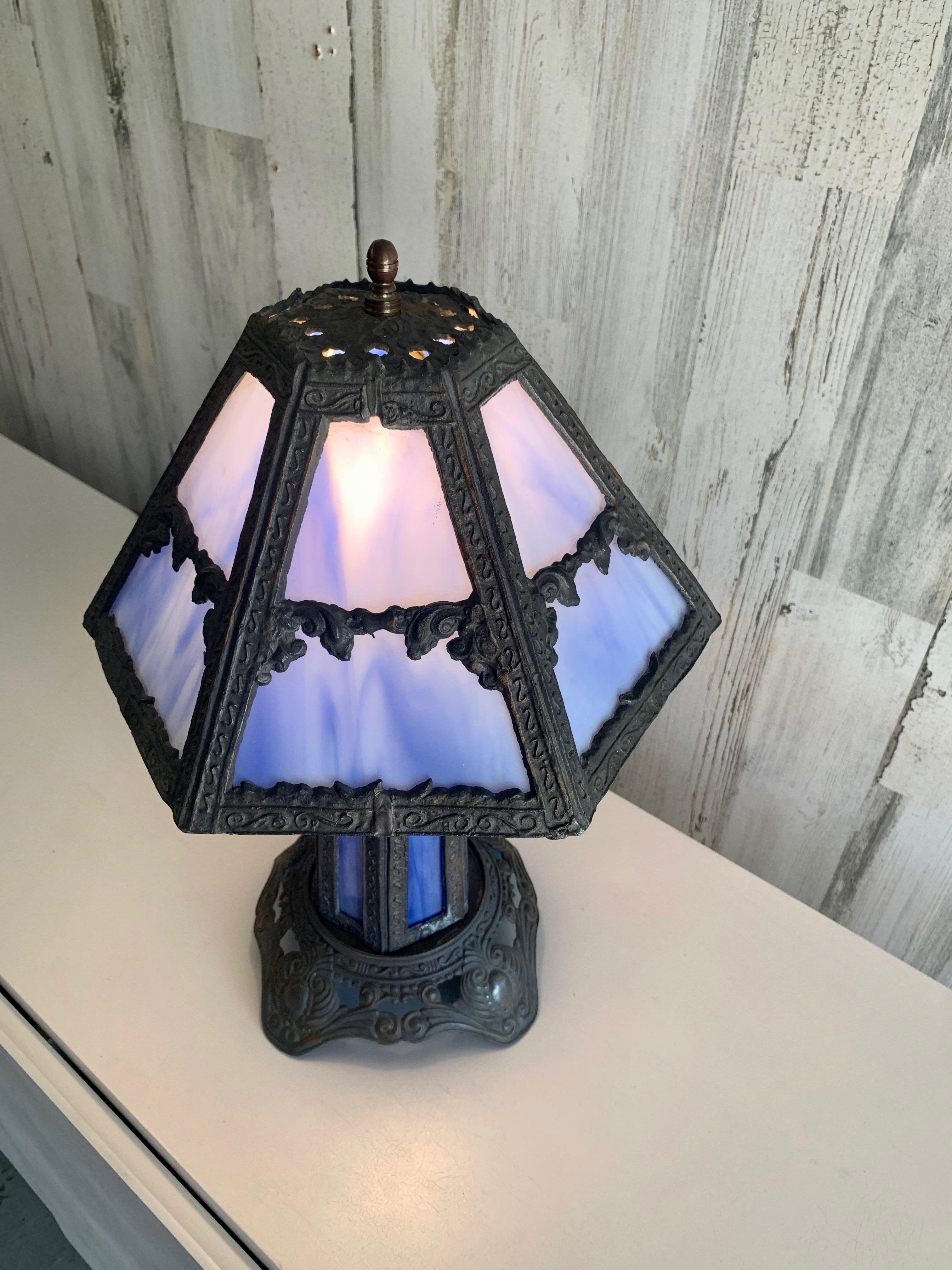 Tischlampe aus Schlackenglas aus dem frühen 20. Jahrhundert im Angebot 4